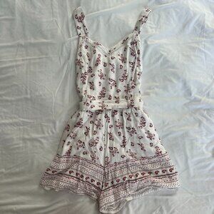 Hollister Womens White and Purple Romper